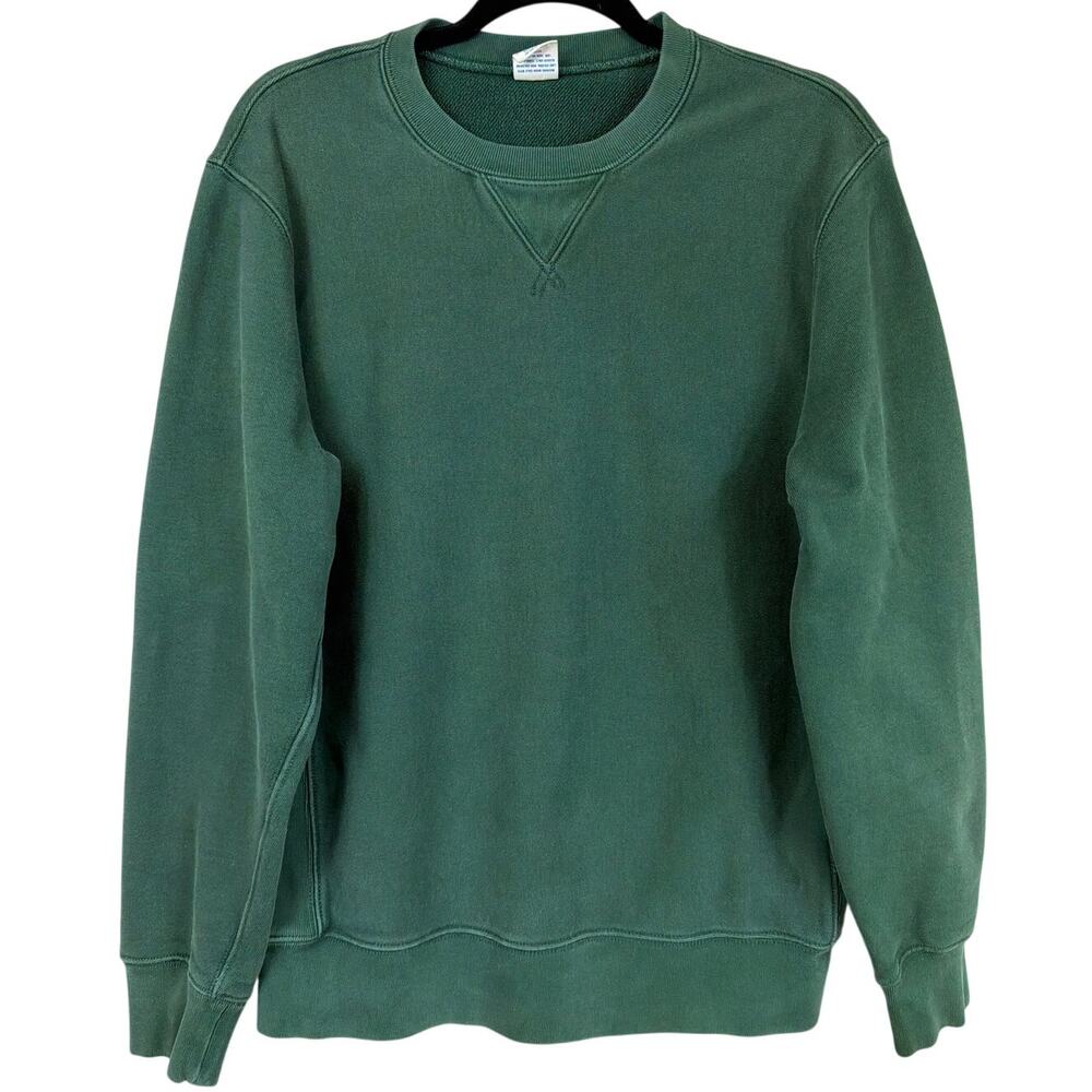 J.Crew Green Long Sleeve Crewneck Top Size MEDIUM